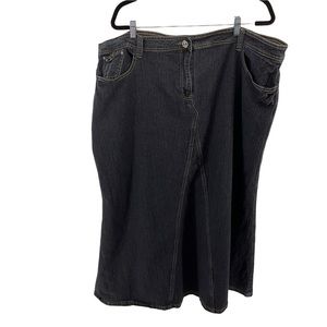 Scarlet Essential Woman’s Modest Dark Denim Skirt Size 28 With Pockets